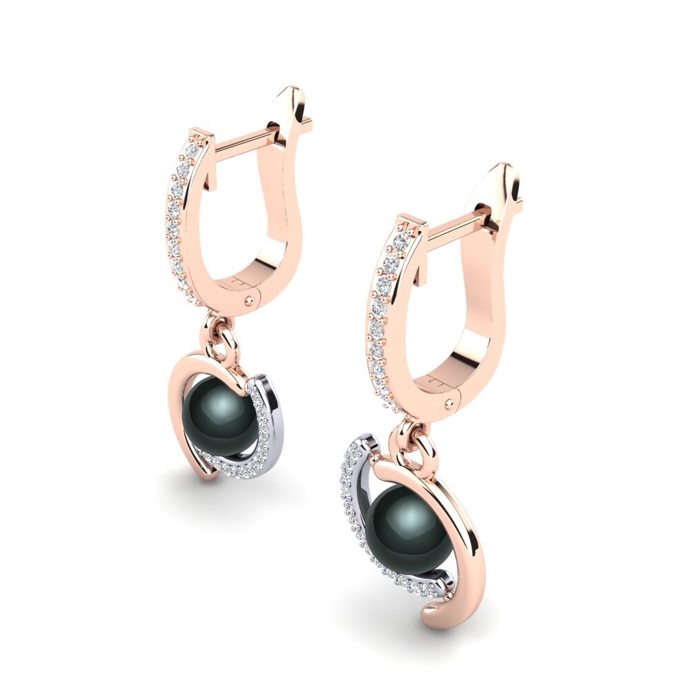 14ct Rose / White Gold Women's Earring Marsena Ø6 mm