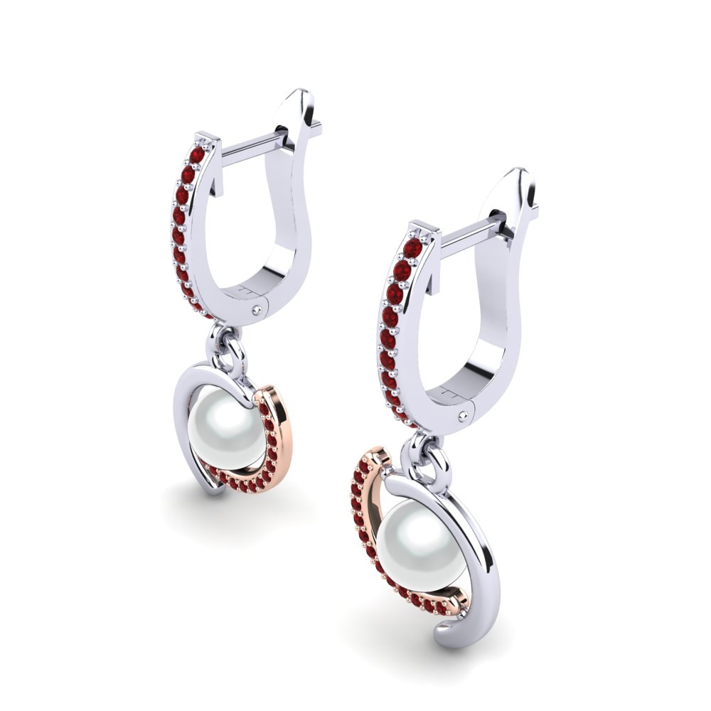 Red Zirconia Women's Earring Marsena Ø6 mm