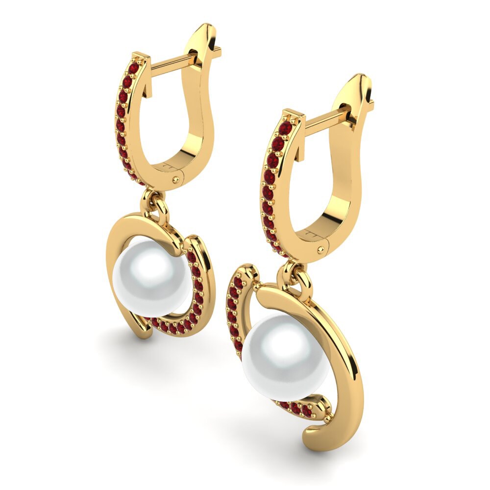 Red Zirconia Women's Earring Marsena Ø8 mm