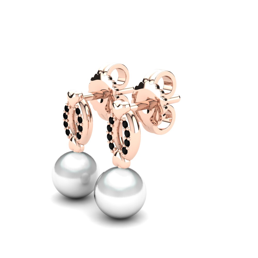 9k Oro Rosa Zafiro negro Pendiente de mujer Lianelis Ø6 mm
