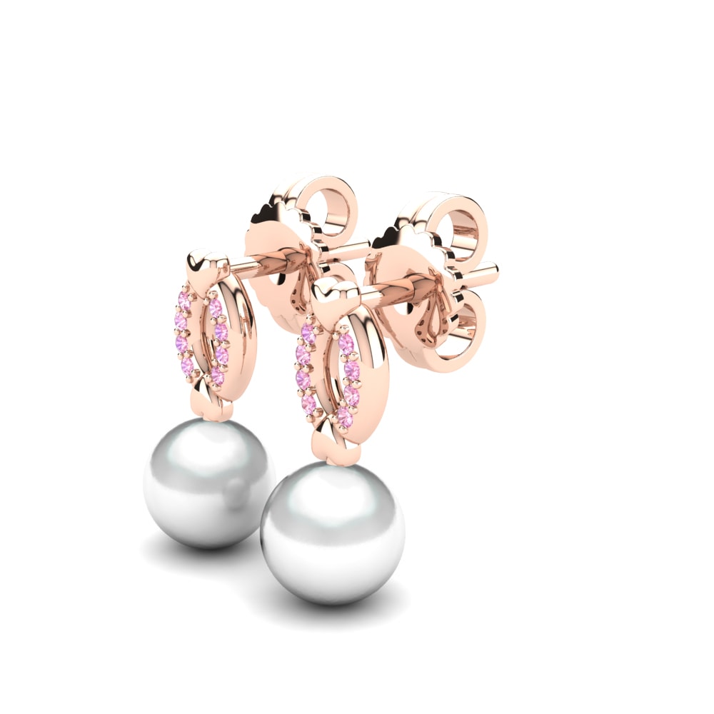 14k Oro Rosa Zafiro Rosado Pendiente de mujer Lianelis Ø6 mm