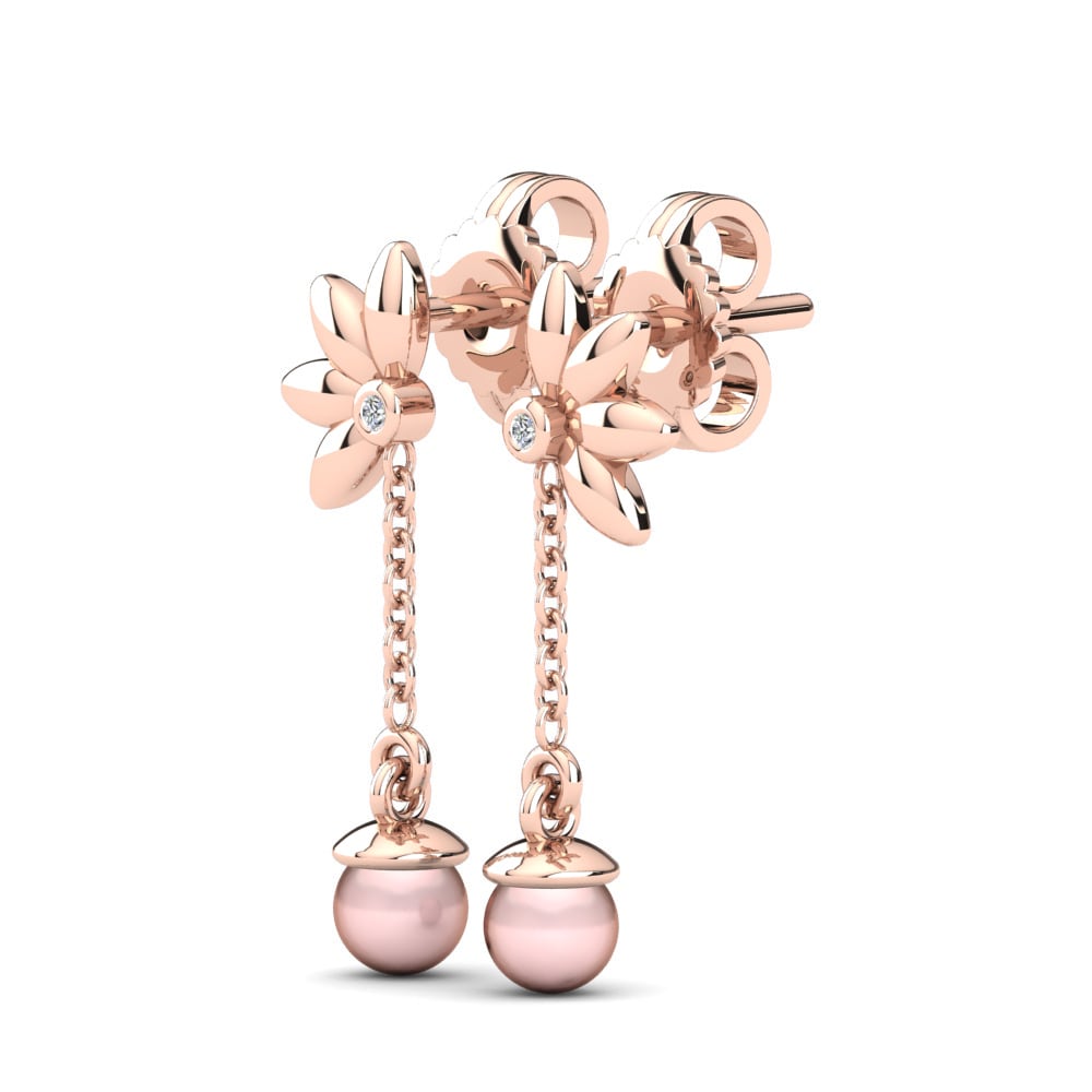 14ct Rose Gold Women's Earring Levonia Ø4 mm