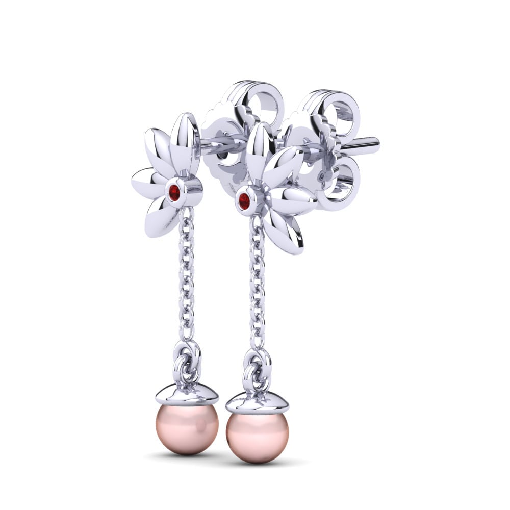 Red Zirconia Women's Earring Levonia Ø4 mm