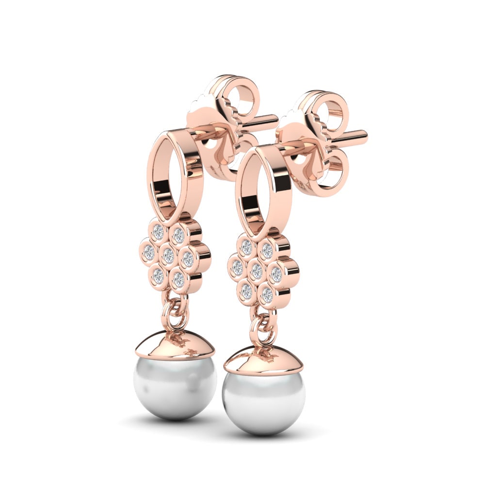 14ct Rose Gold Women's Earring Lettoria Ø6 mm
