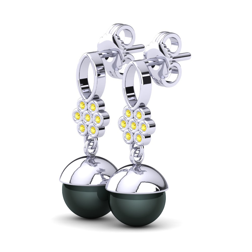 Yellow Sapphire Women's Earring Lettoria Ø8 mm