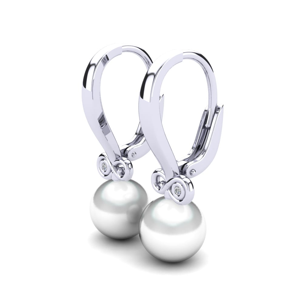 Plata 925 Zafiro blanco Pendiente de mujer Leonisa Ø8 mm
