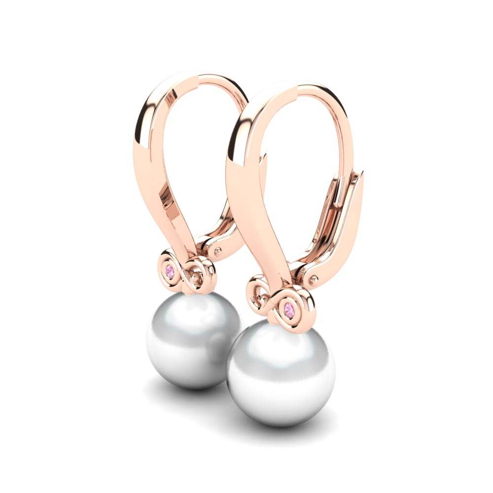 14k Oro Rosa Zafiro Rosado Pendiente de mujer Leonisa Ø8 mm