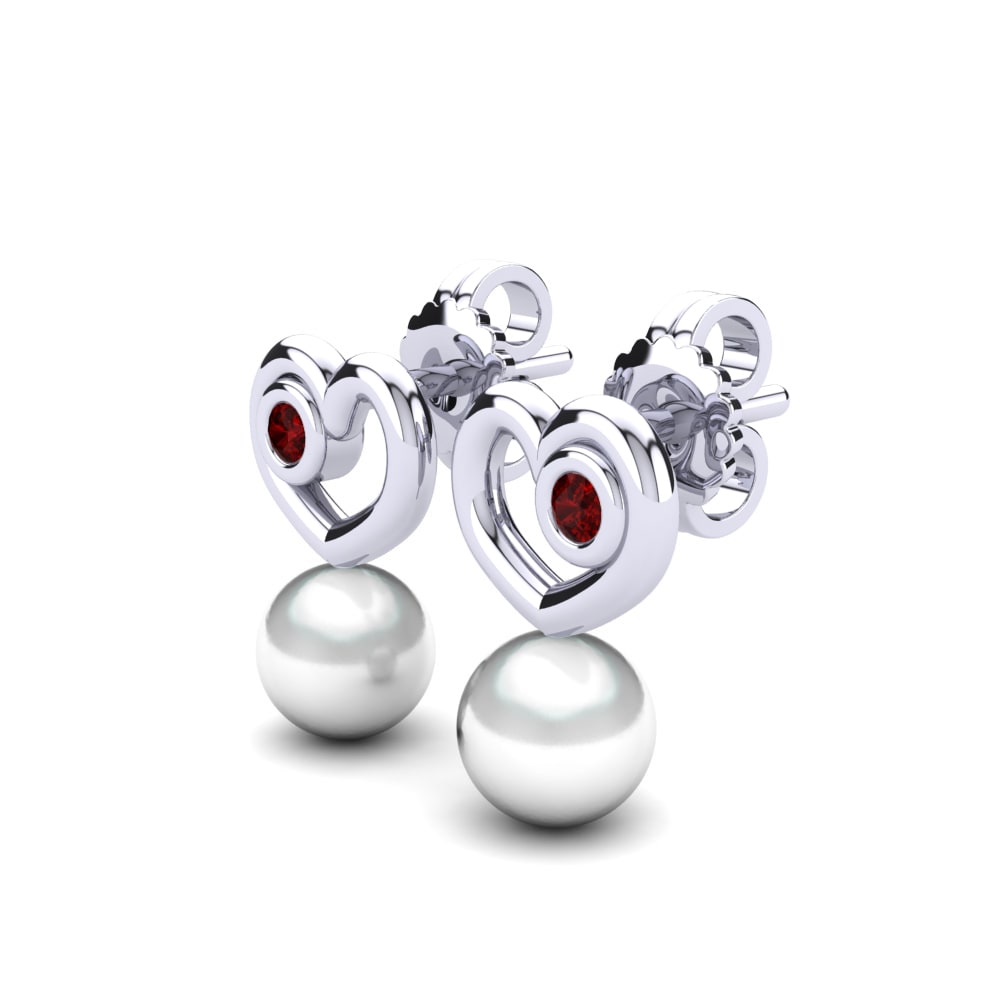 Red Zirconia Women's Earring Leonilda Ø6 mm