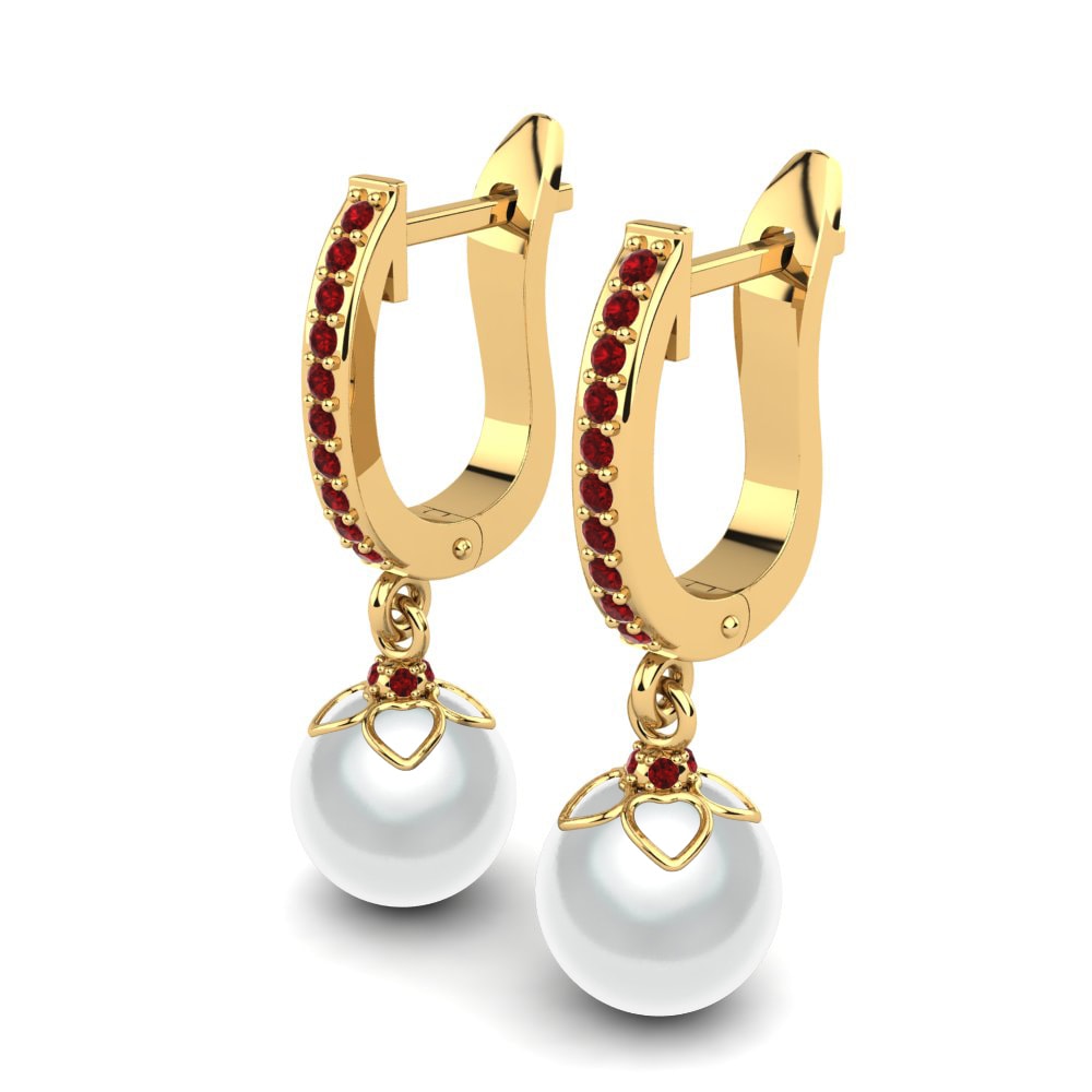 Red Zirconia Women's Earring Lanitra Ø8 mm