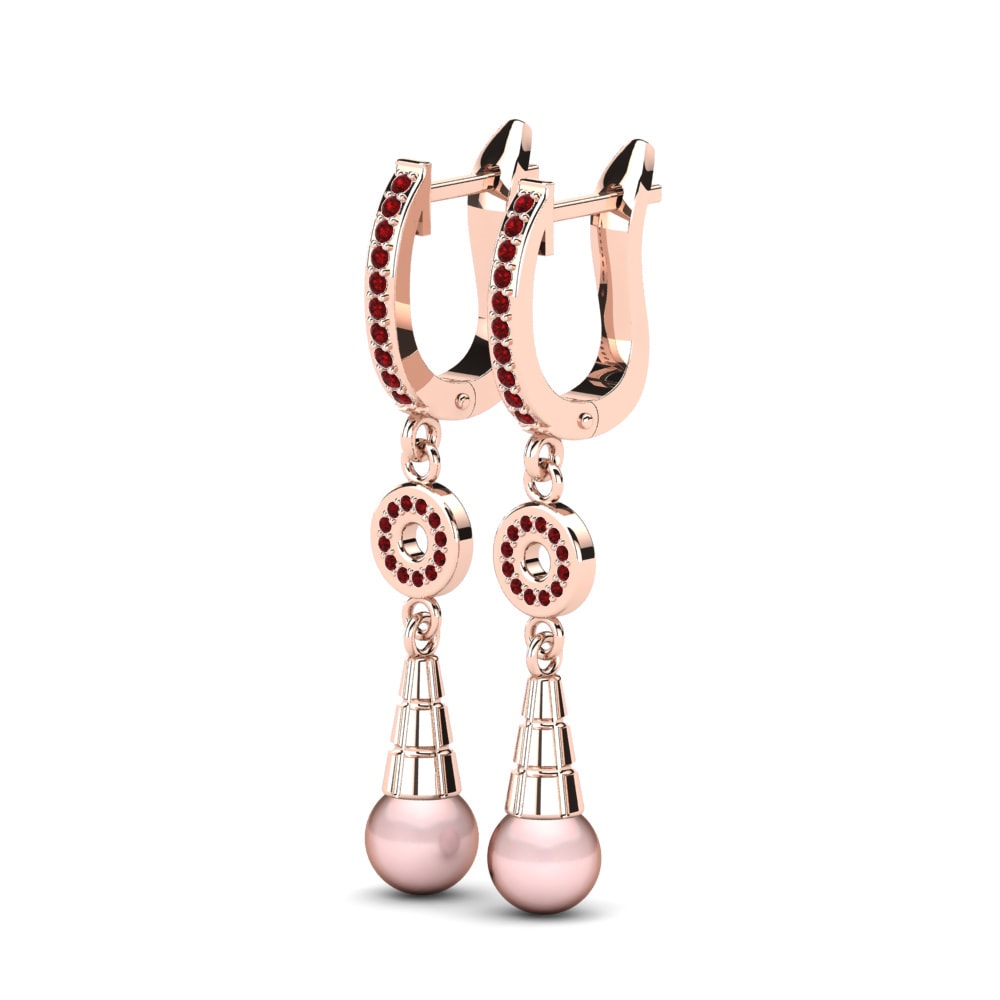Red Zirconia Women's Earring Lalenia Ø6 mm