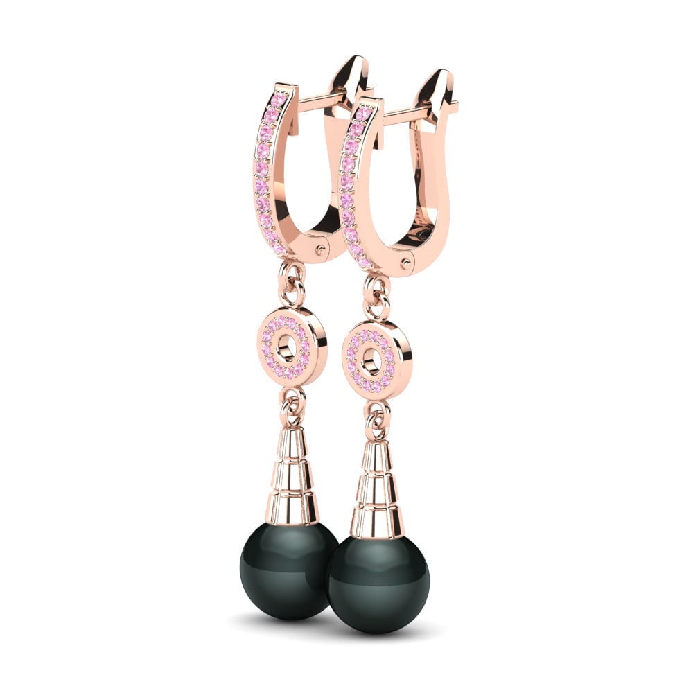 14k Oro Rosa Zafiro Rosado Pendiente de mujer Lalenia Ø8 mm