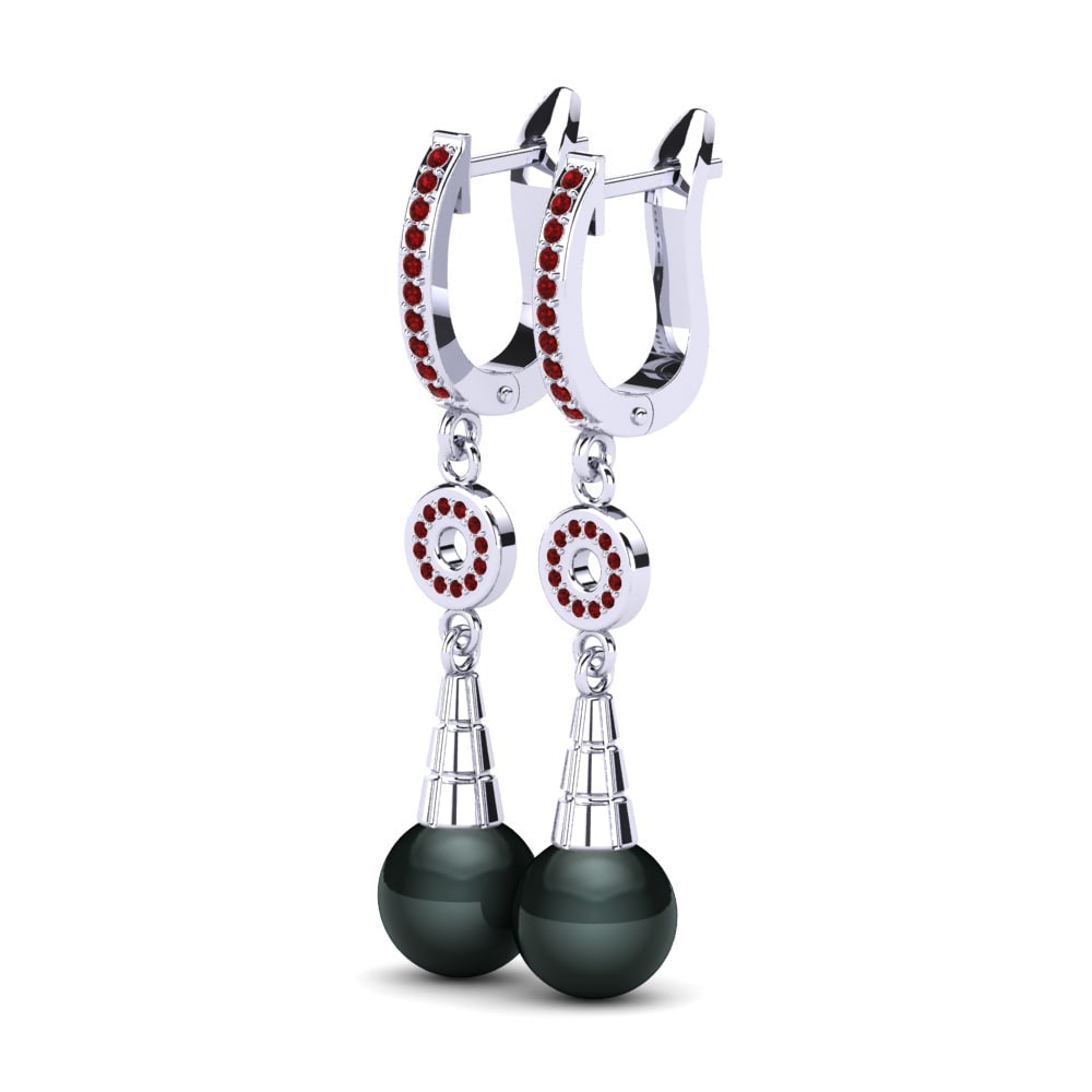 Red Zirconia Women's Earring Lalenia Ø8 mm