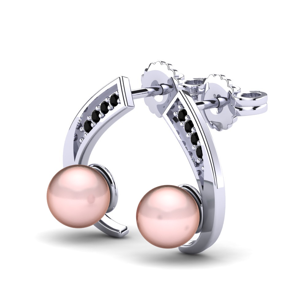 Diamante Negro Pendiente de mujer Lakemia Ø6 mm