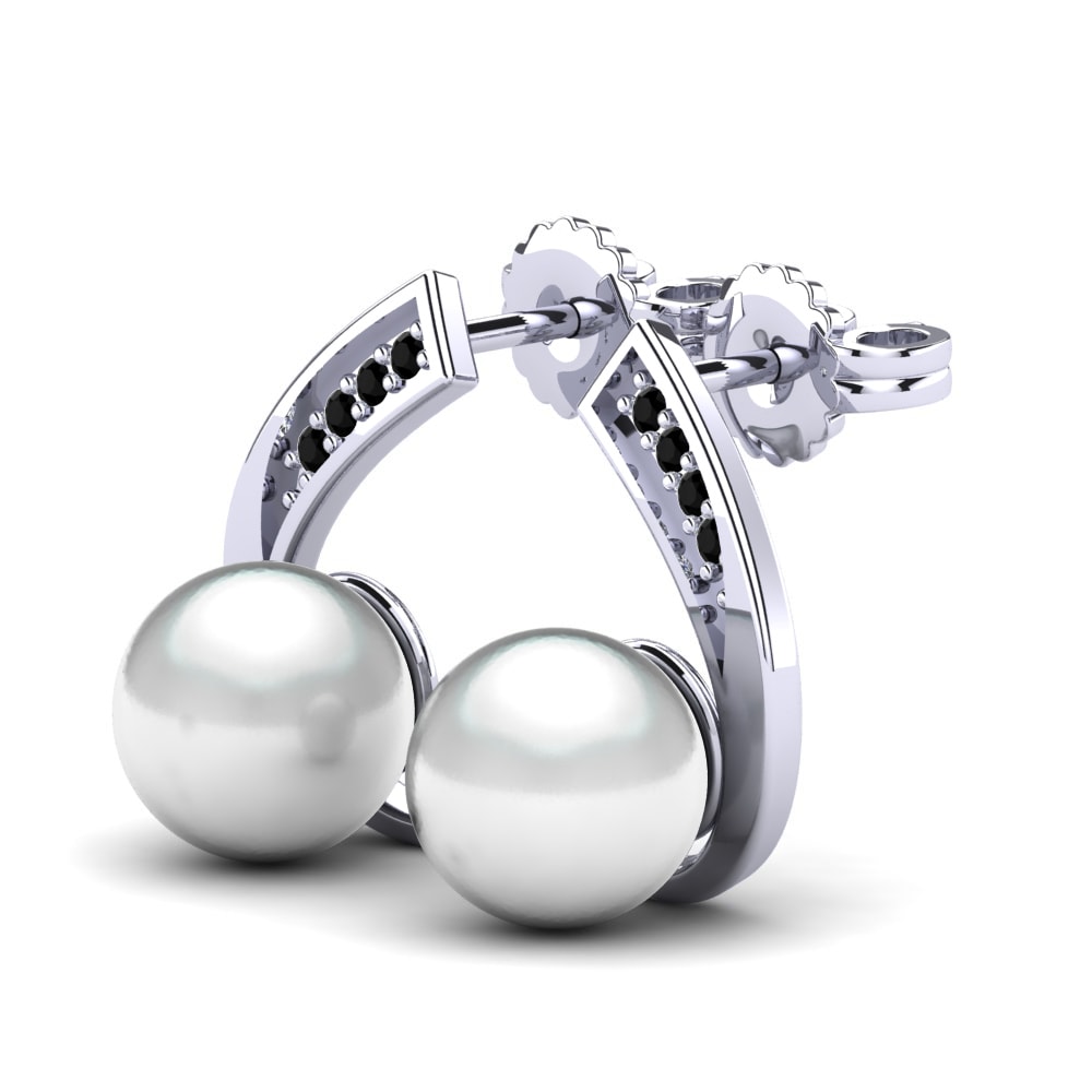 Diamante Negro Pendiente de mujer Lakemia Ø8 mm