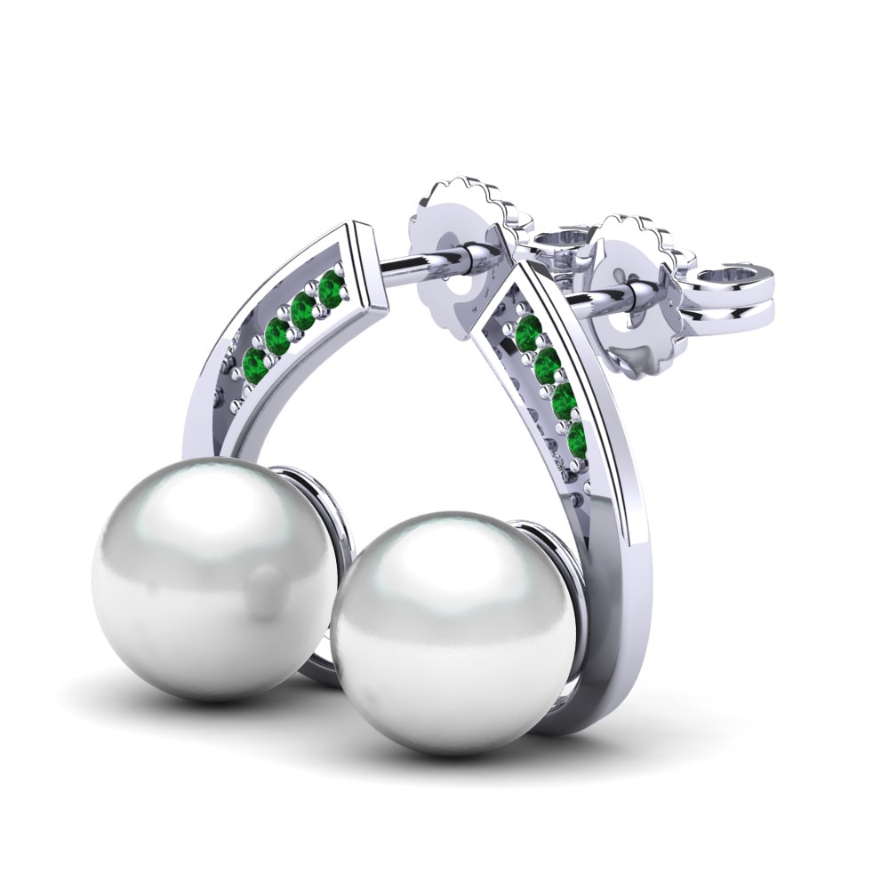 Green Zirconia Women's Earring Lakemia Ø8 mm