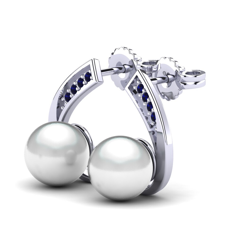 Dark Blue Zirconia Women's Earring Lakemia Ø8 mm