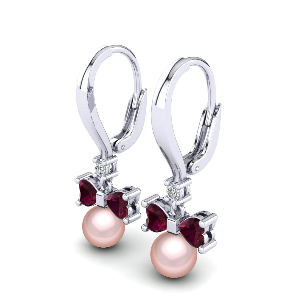 Granate Rhodolite Pendiente de mujer Lajoya Ø6 mm