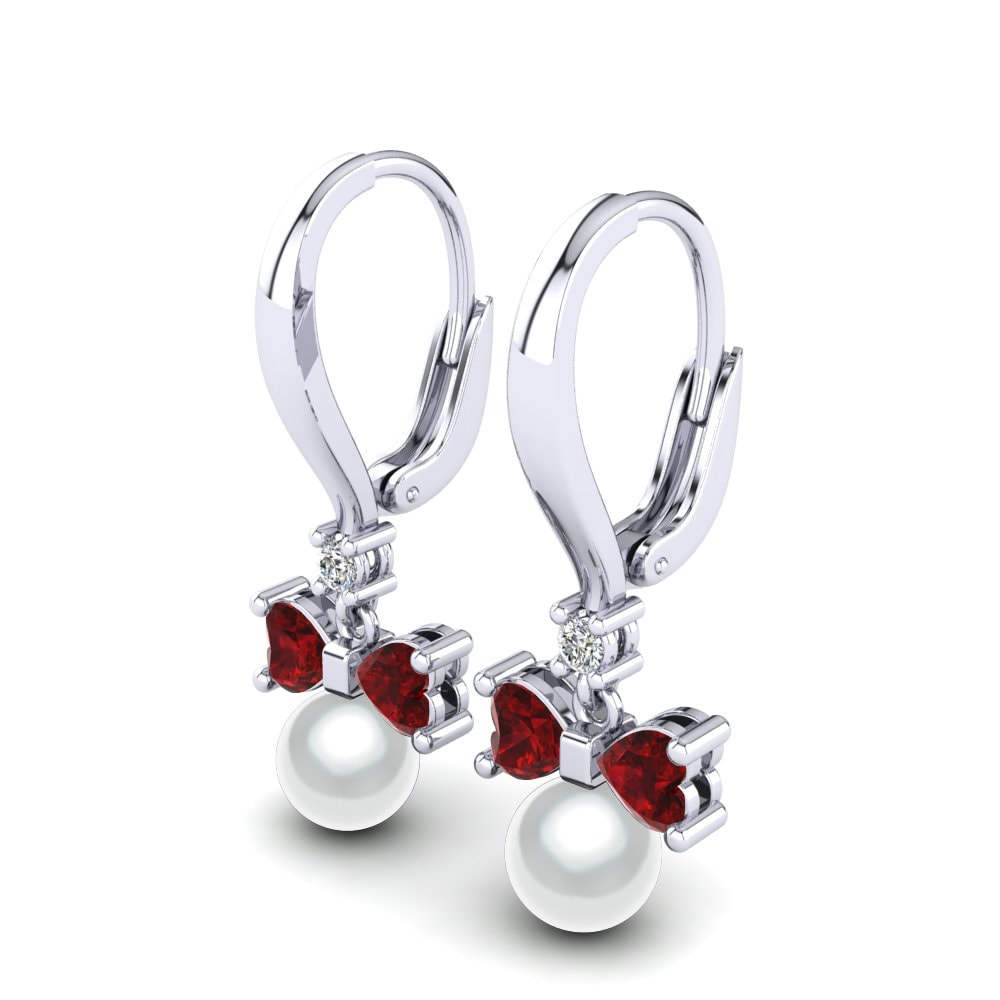 Heart Ruby Women's Earring Lajoya Ø6 mm