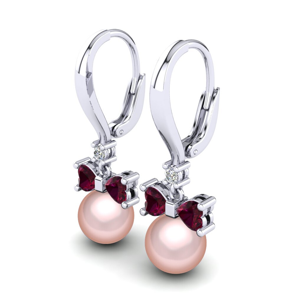 Granate Rhodolite Pendiente de mujer Lajoya Ø8 mm
