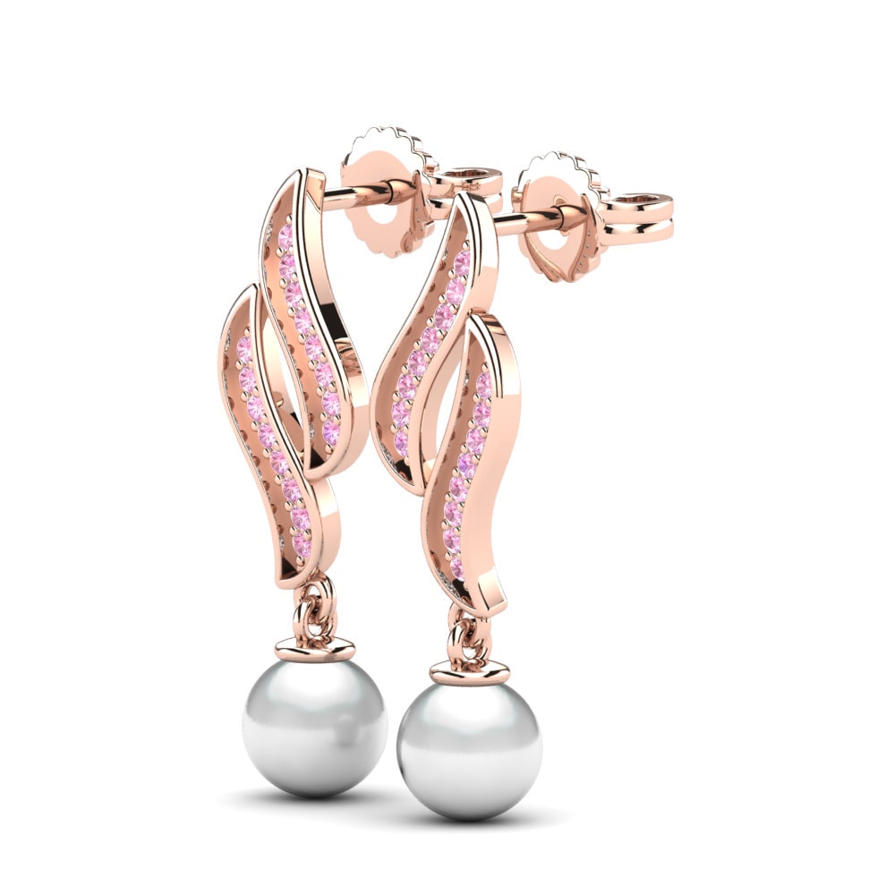 14k Oro Rosa Zafiro Rosado Pendiente de mujer Kiaralys Ø6 mm