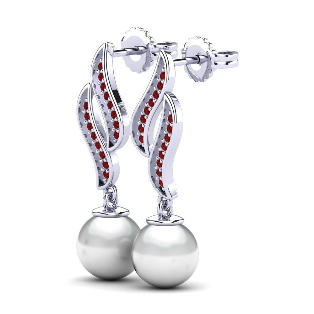 Red Zirconia Women's Earring Kiaralys Ø8 mm