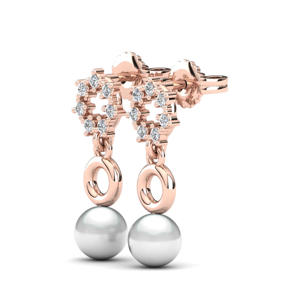 14ct Rose Gold Women's Earring Kaydlin Ø6 mm