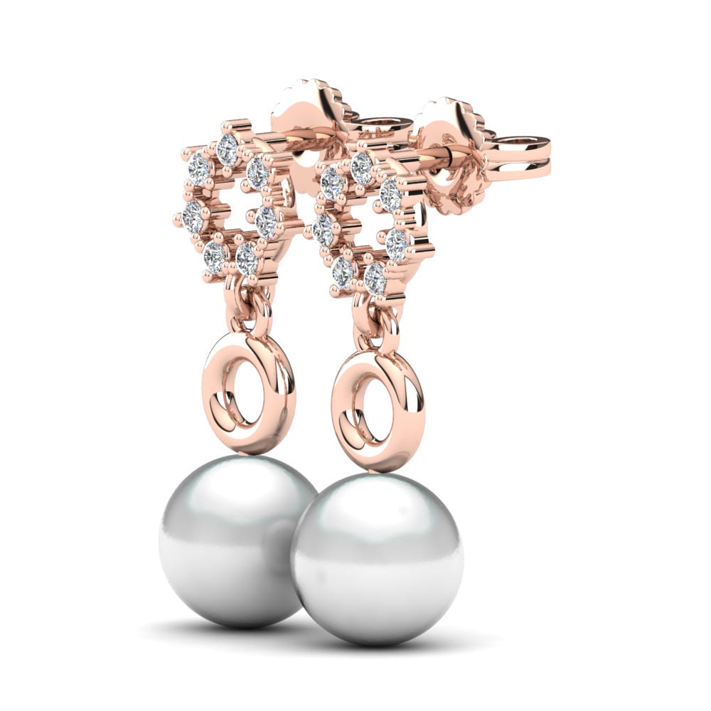 14ct Rose Gold Women's Earring Kaydlin Ø8 mm