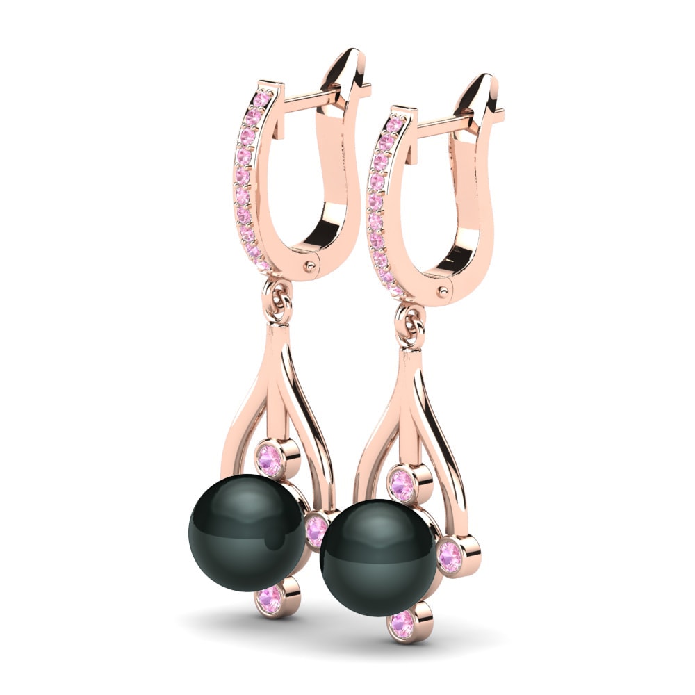14k Oro Rosa Zafiro Rosado Pendiente de mujer Karinita Ø8 mm