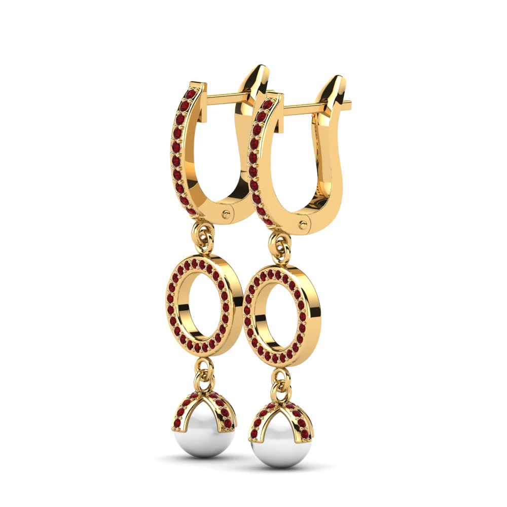 Red Zirconia Women's Earring Kanupriya Ø6 mm