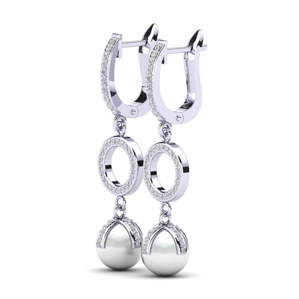 Diamante cultivado en laboratorio Pendiente de mujer Kanupriya Ø8 mm