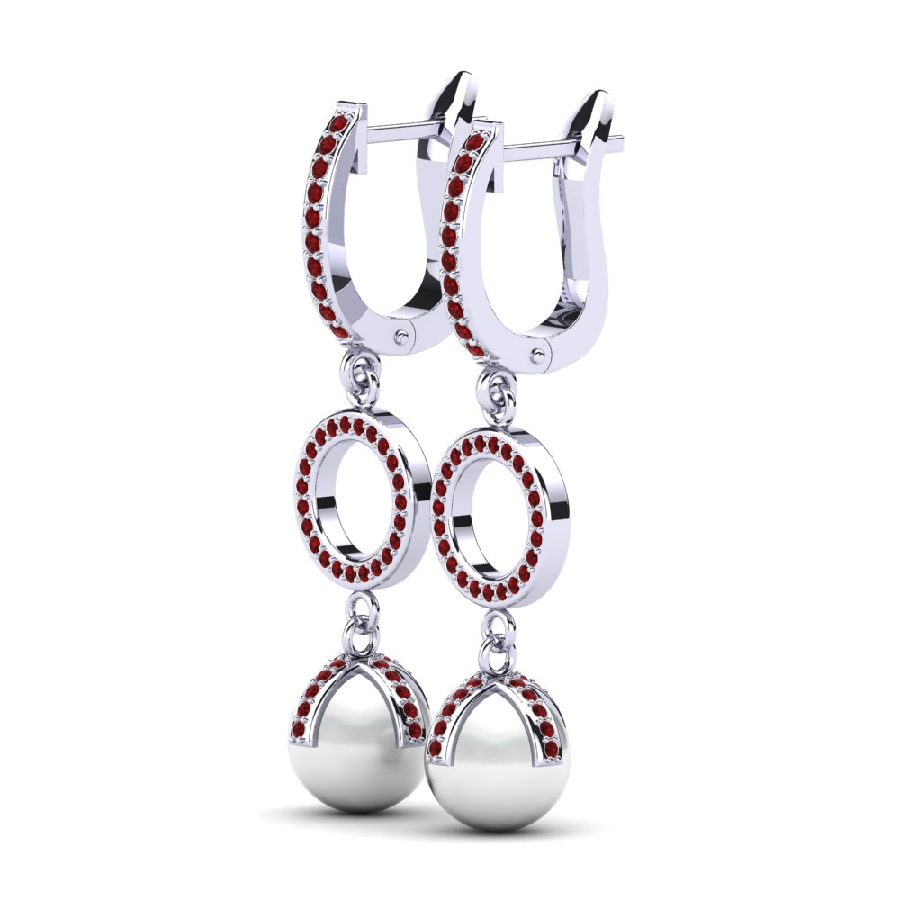 Red Zirconia Women's Earring Kanupriya Ø8 mm
