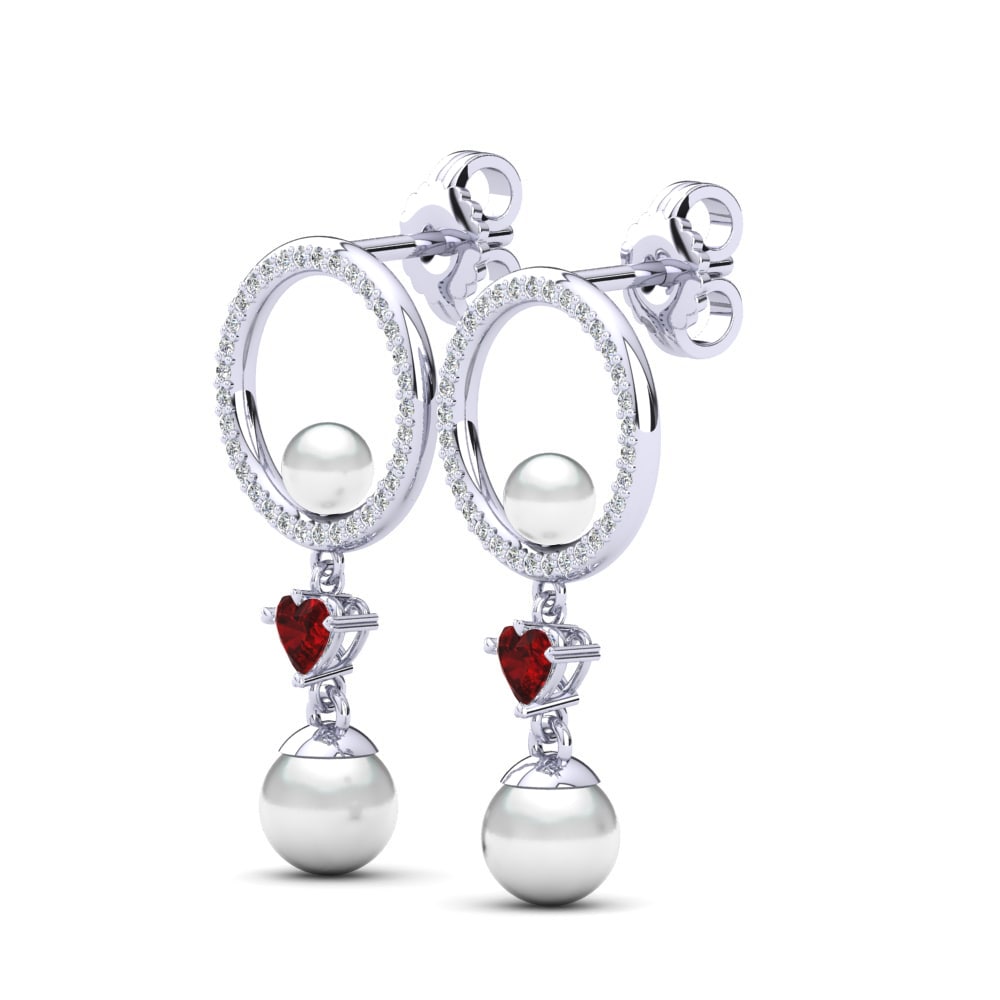 Heart Ruby Women's Earring Kanethia Ø6 mm