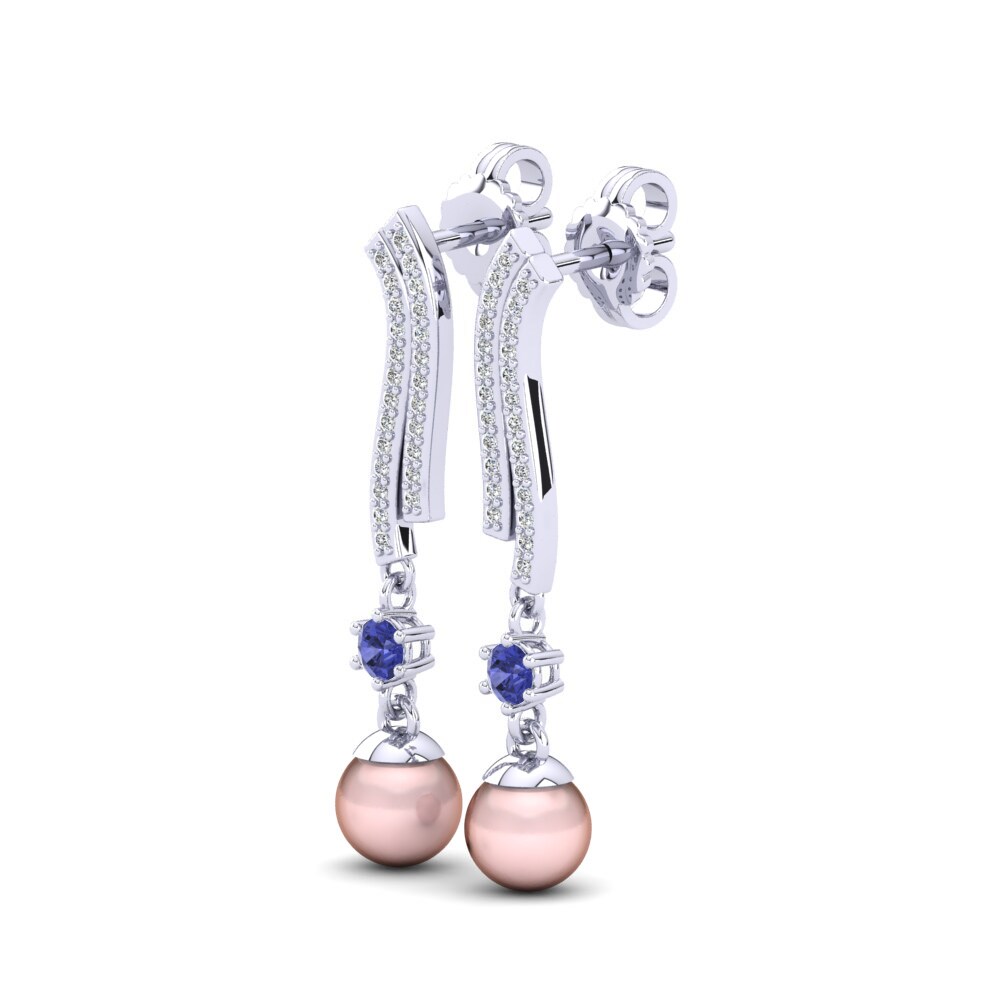 Plata 925 Tanzanita Pendiente de mujer Chanika Ø6 mm