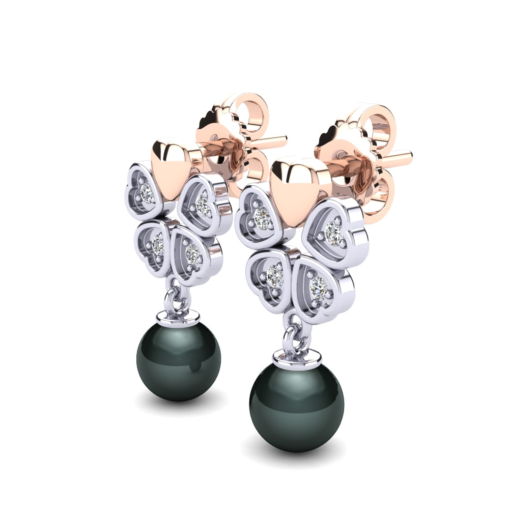 14ct Rose / White Gold Women's Earring Zemira