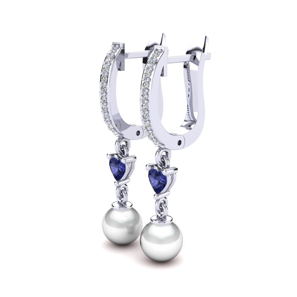 Plata 925 Tanzanita Pendiente de mujer Lametria
