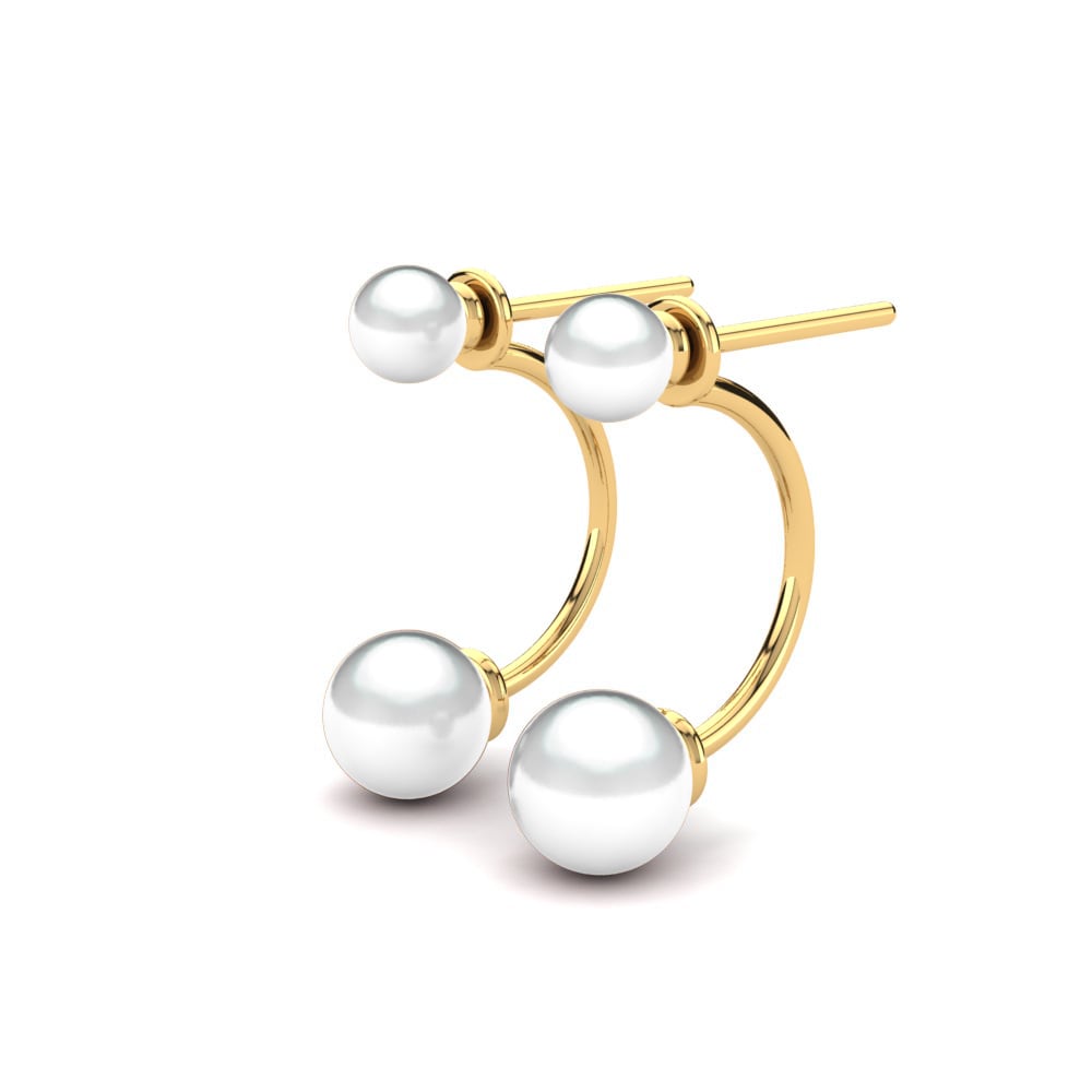 9ct Yellow Gold Women's Earring Kiamara 4-6 mm