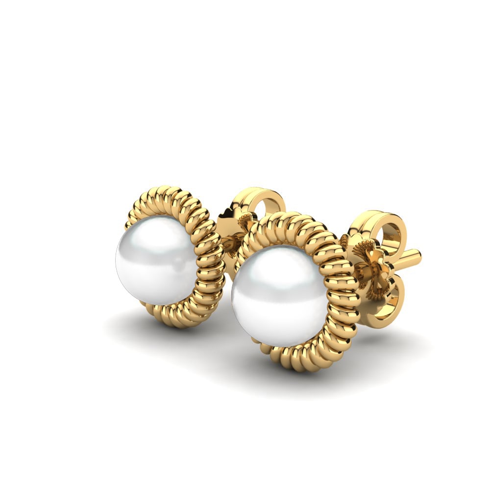 14ct Yellow Gold Women's Earring Karialys Ø6 mm