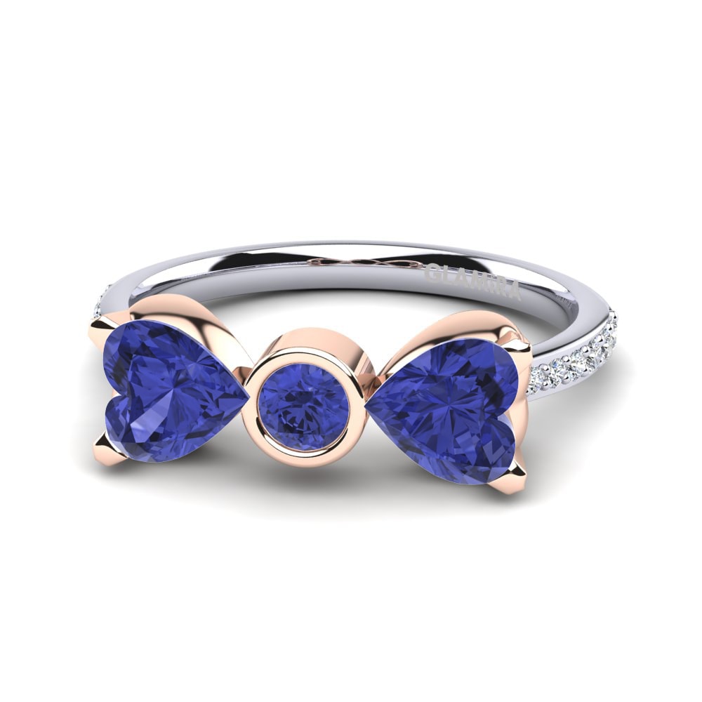14ct White & Rose Gold Tanzanite Ring Paras