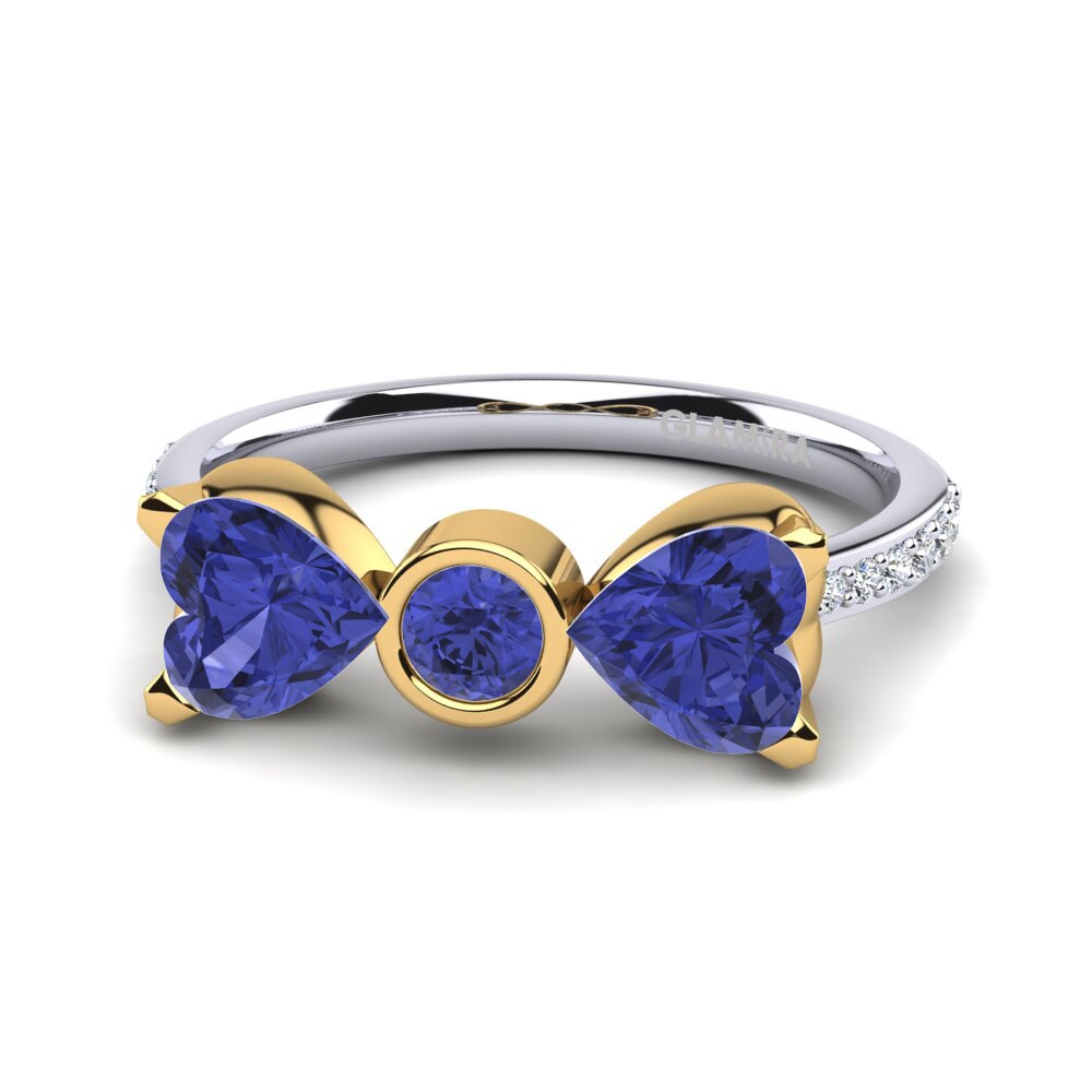 9ct White & Yellow Gold Tanzanite Ring Paras