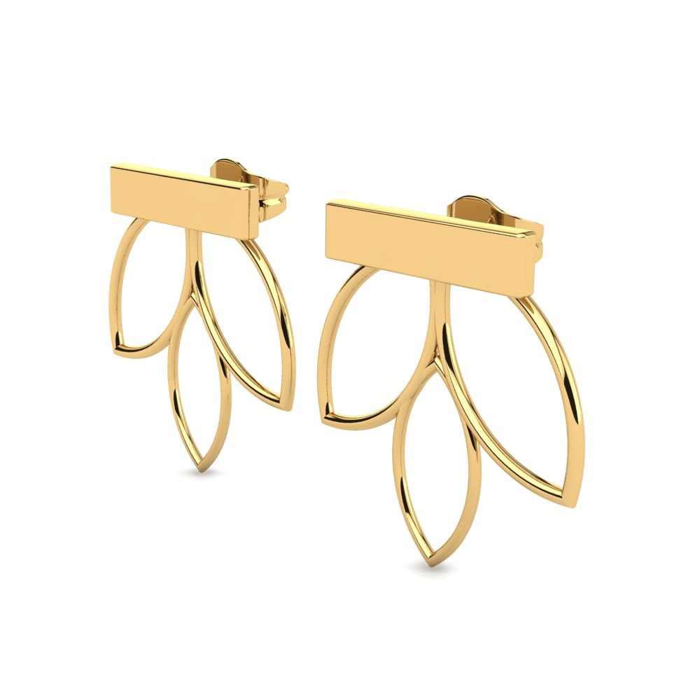 9k Oro Amarillo Pendientes Psenica