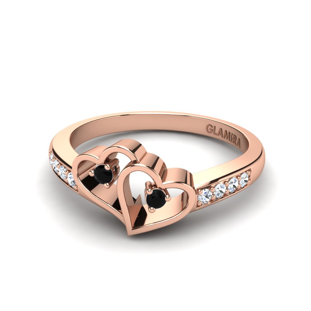 14ct Rose Gold Black Onyx Ring Gaby