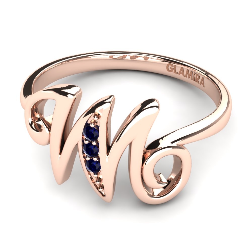 Rotgold 585 Saphir Initials Ringe M
