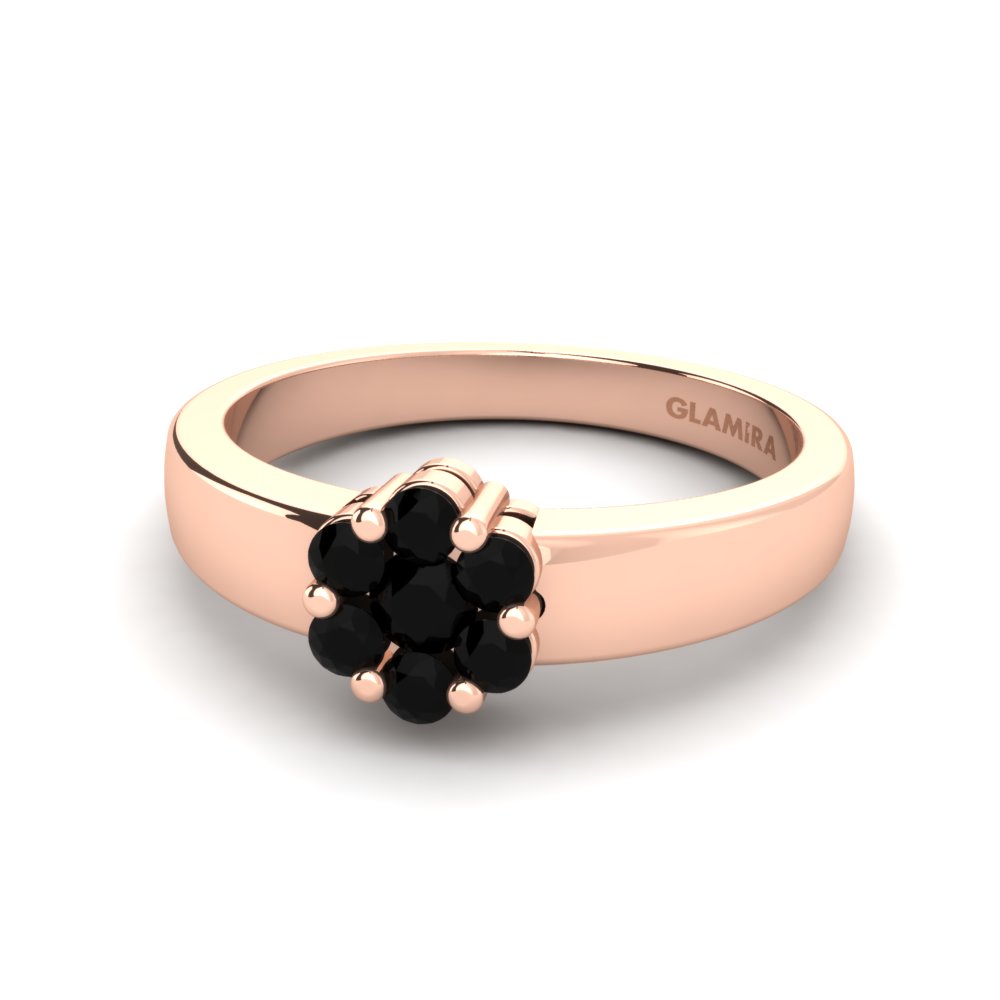 14ct Rose Gold Black Onyx Ring Eldora