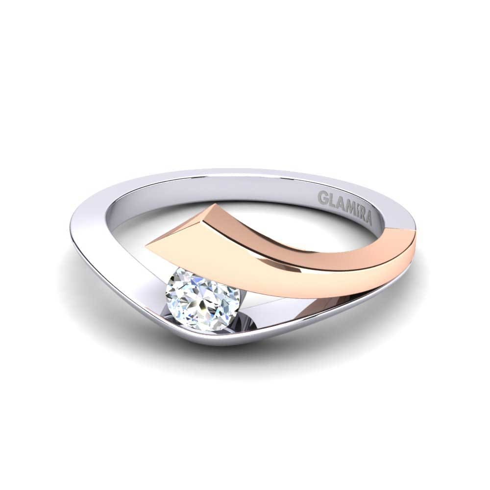 18k White & Rose Gold Engagement Ring Evie 0.25 crt