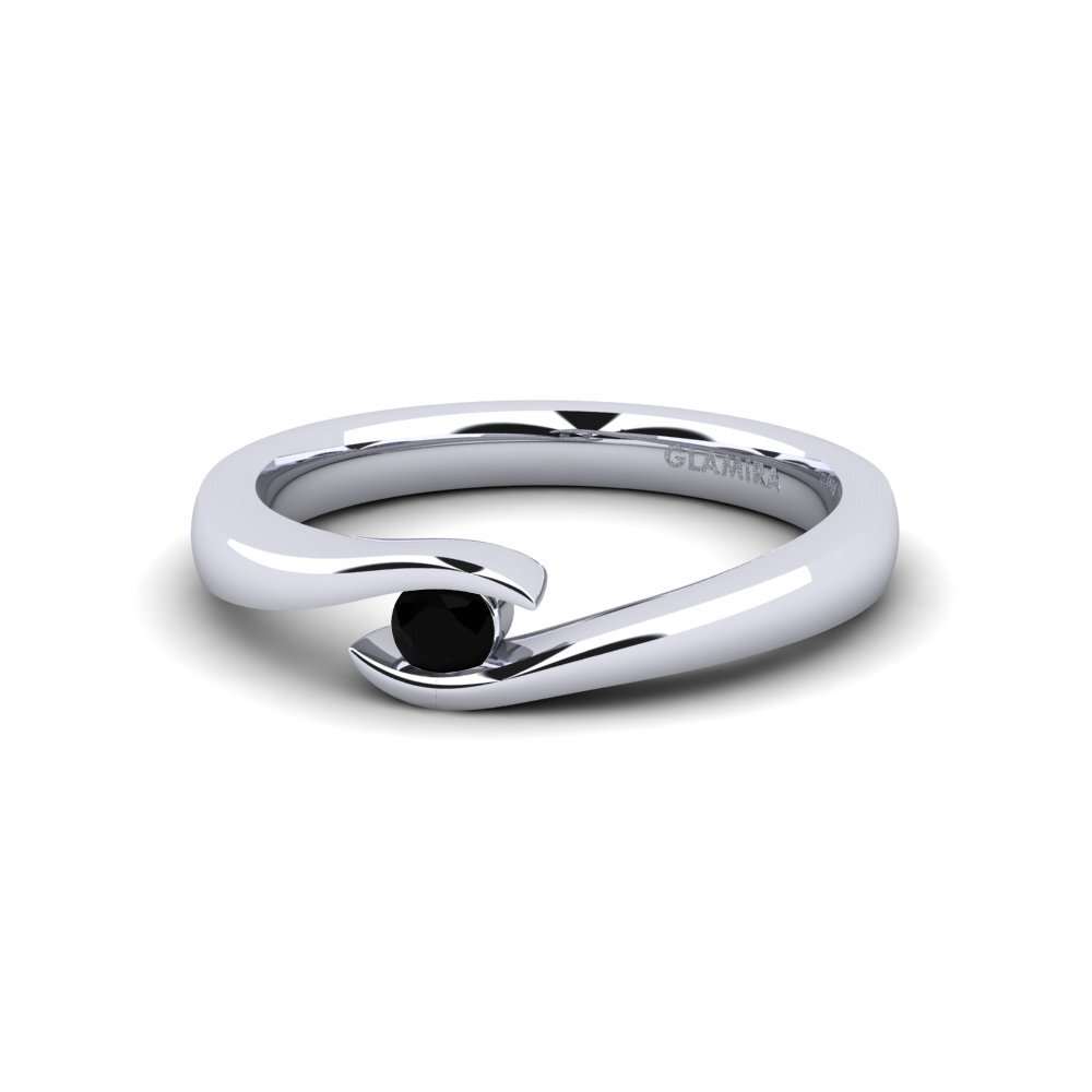 Zafiro negro Anillo de compromiso Tonia 0.1 crt