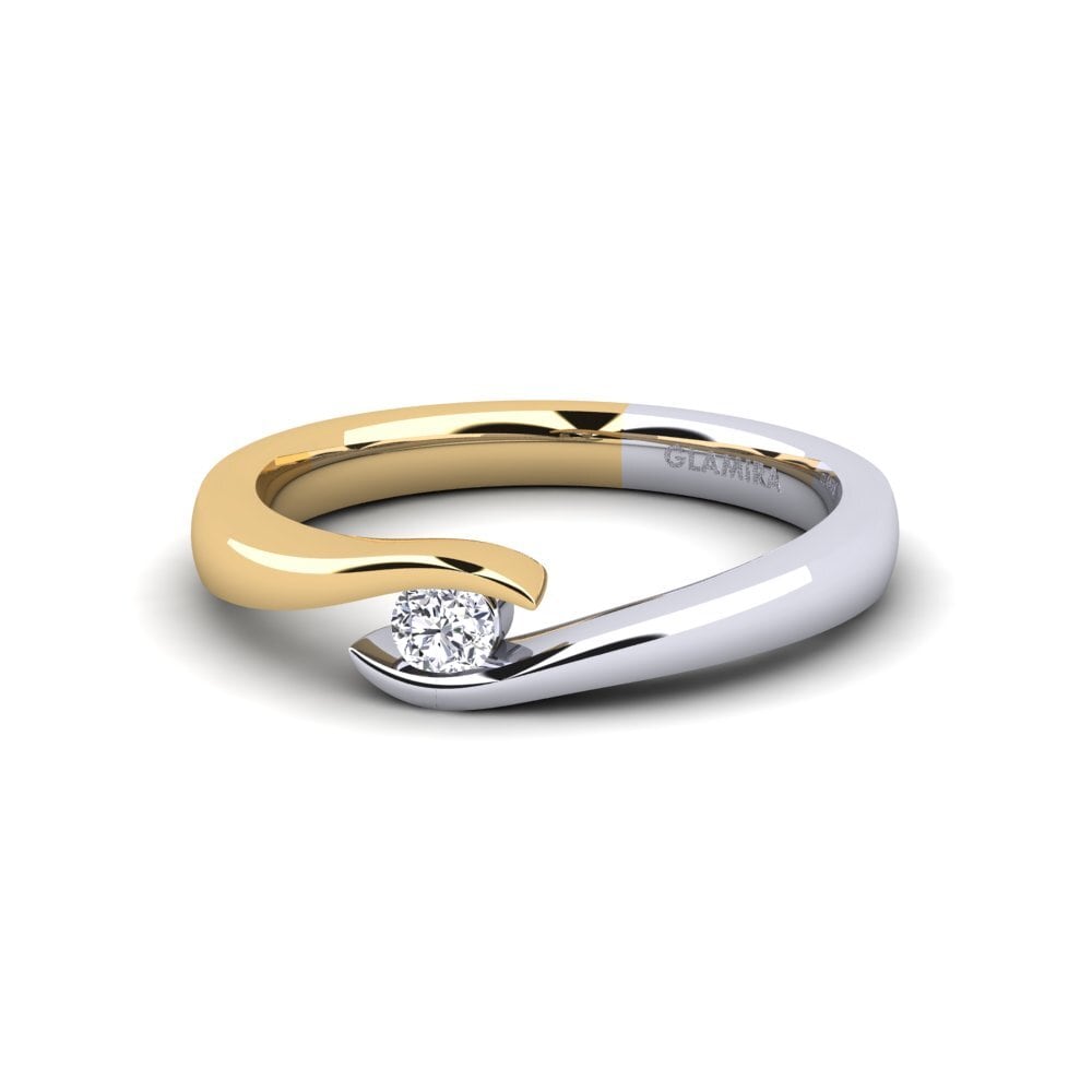 Or Blanc & Jaune 14k Bague de fiançailles Tonia 0.1 crt