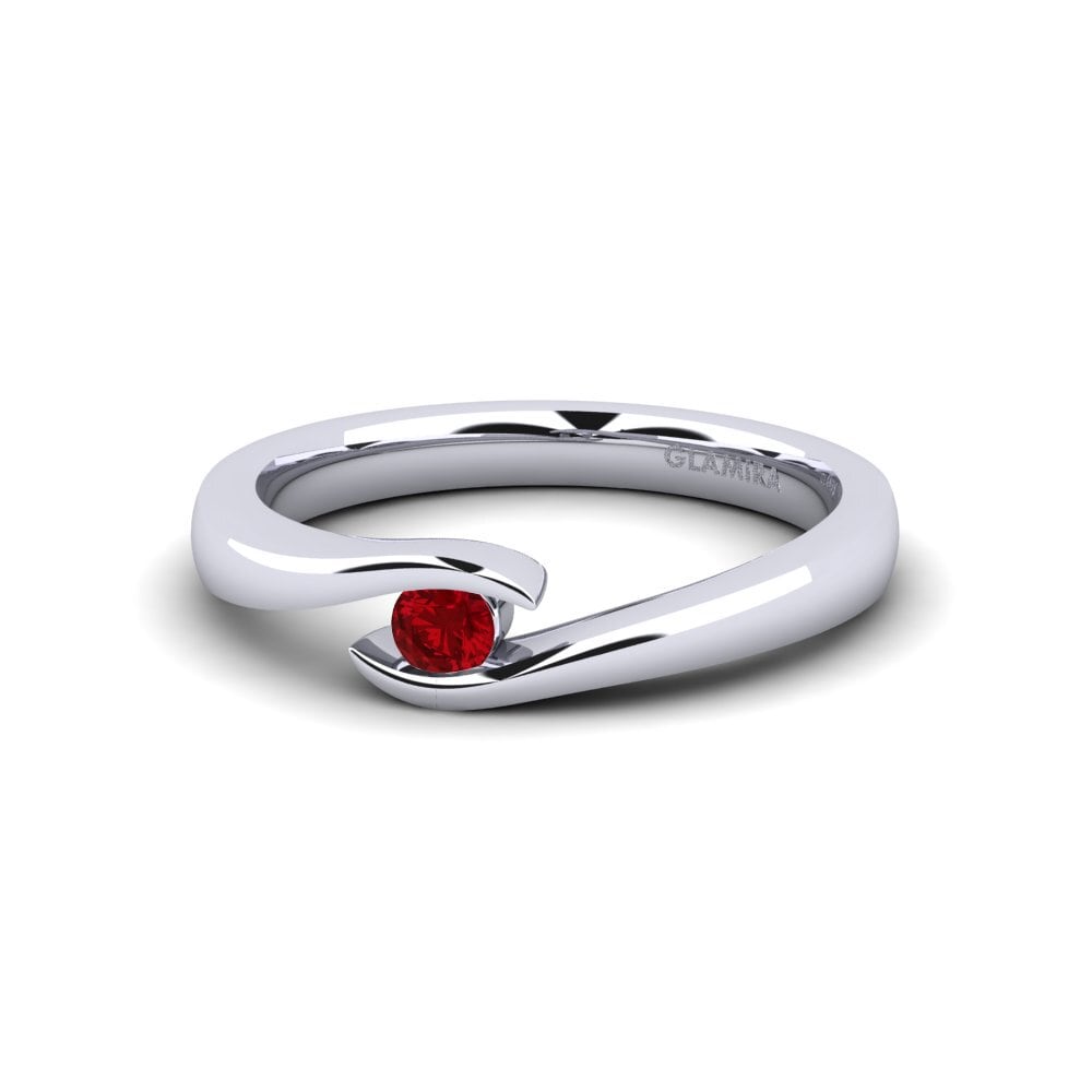 Circonita Roja Anillo de compromiso Tonia 0.1 crt