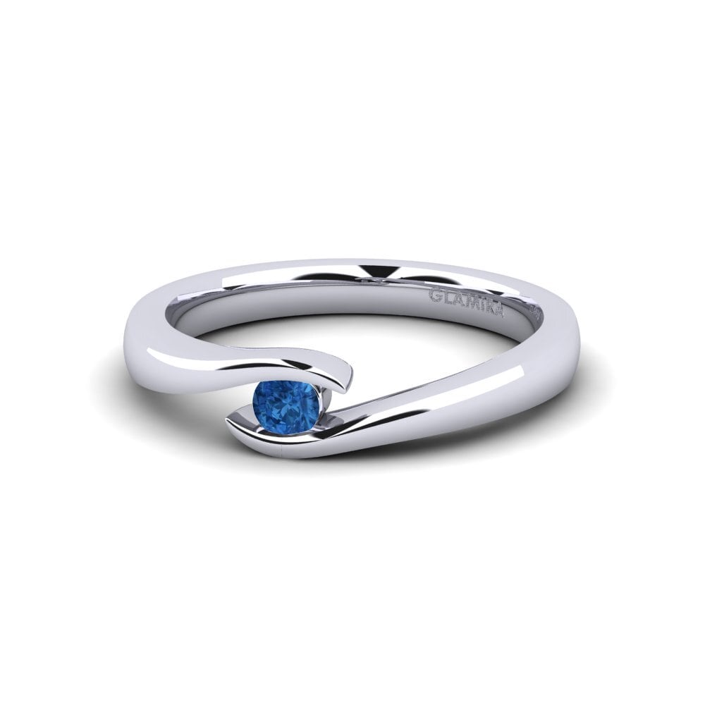 Circonita Azul Oscuro Anillo de compromiso Tonia 0.1 crt