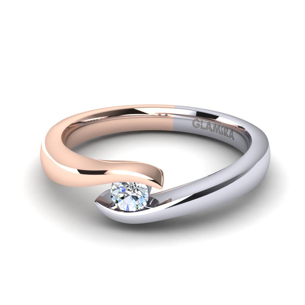 18k White & Rose Gold Engagement Ring Tonia 0.1 crt
