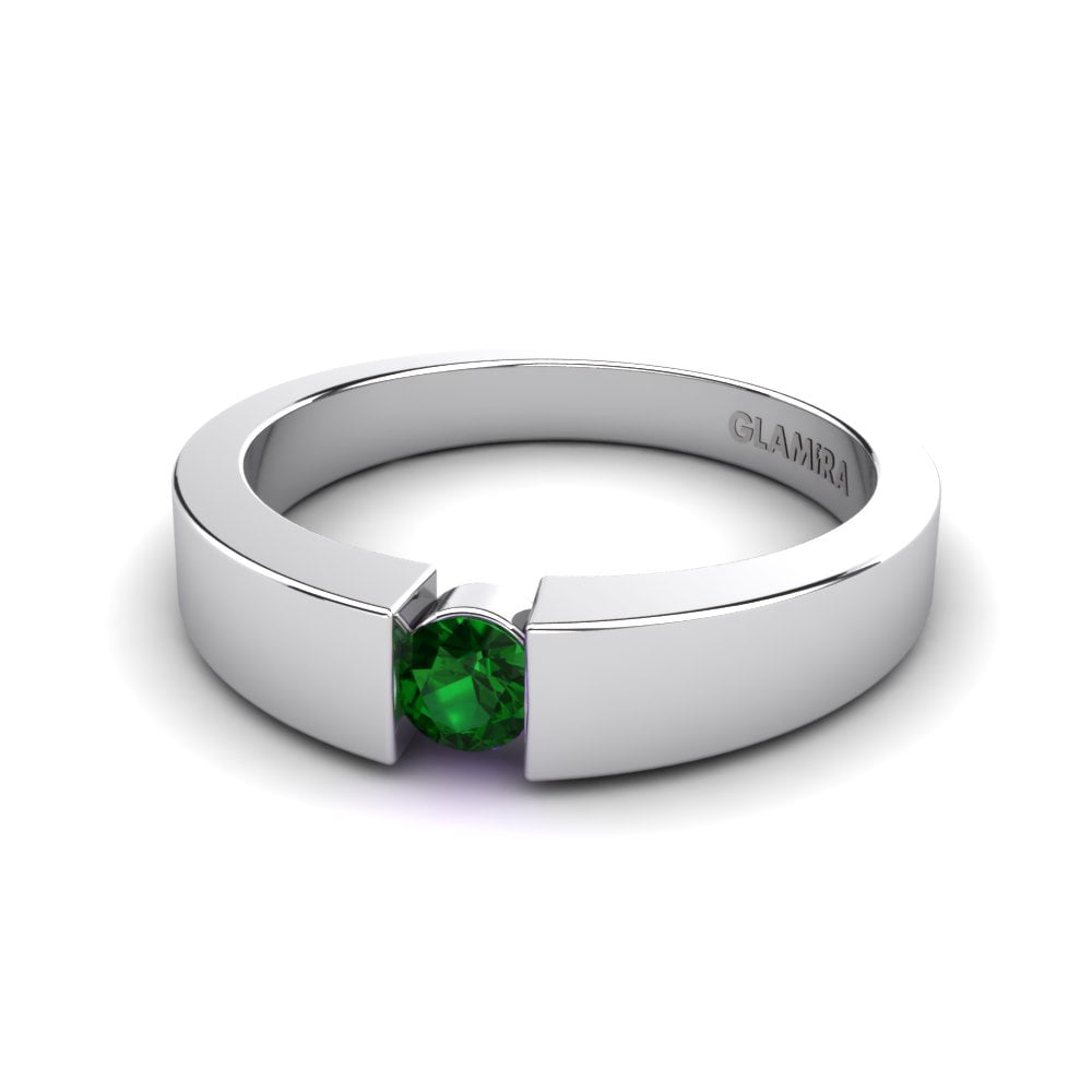 Tension Emerald Engagement Rings